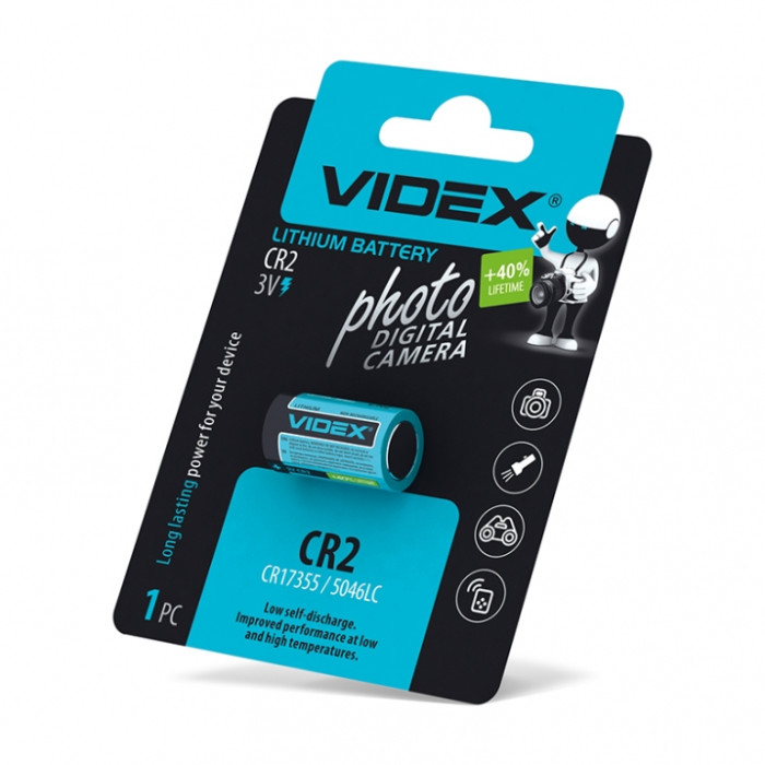 Батарейка VIDEX бл-1шт CR2 1PC