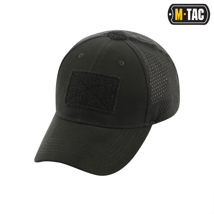 M-Tac бейсболка з липучкою та сіткою Flex ріп-стоп Black S/M