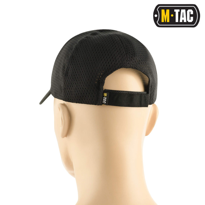 M-Tac бейсболка з липучкою та сіткою Flex ріп-стоп Black S/M