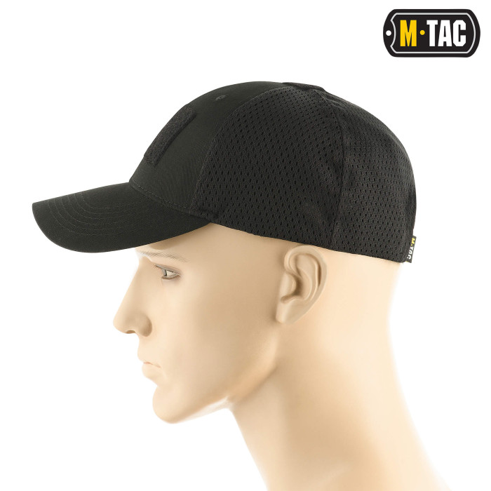 M-Tac бейсболка з липучкою та сіткою Flex ріп-стоп Black S/M