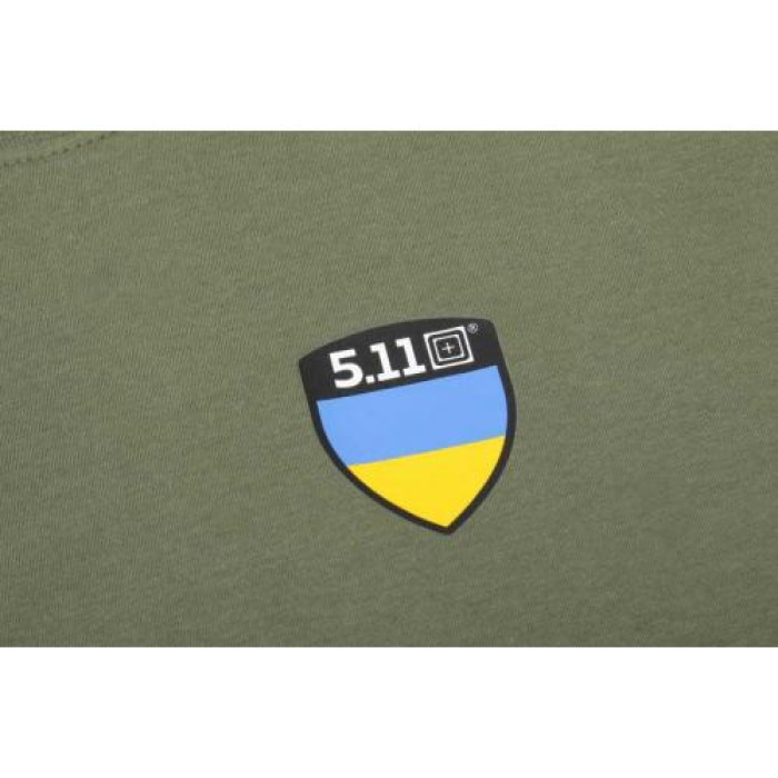 Футболка Military Green 2XL 5.11 з малюнком Tactical Shield Ukraine лімітована серія 41273-225