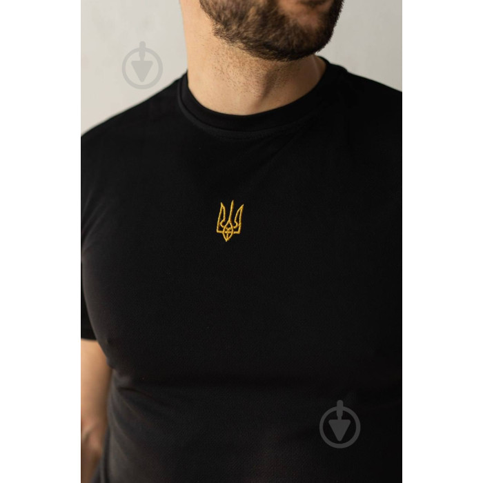 Футболка Black L Logos COOLMAX з вишивкою золотий Герб 04-09-00-0003