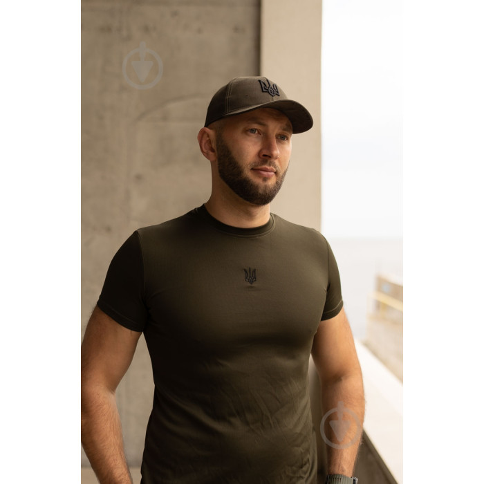 Футболка Dark Navy Blue 3XL Logos COOLMAX з вишивкою чорний Герб 04-09-00-0017