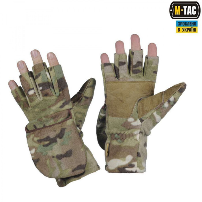 Рукавиці Військова амуніція Multicam XL тактичні палі флісові, Soft Shell