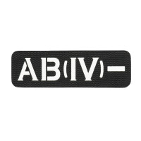 M-Tac нашивка група крові AB (IV) - наскрізна Laser Cut 25х80 Black