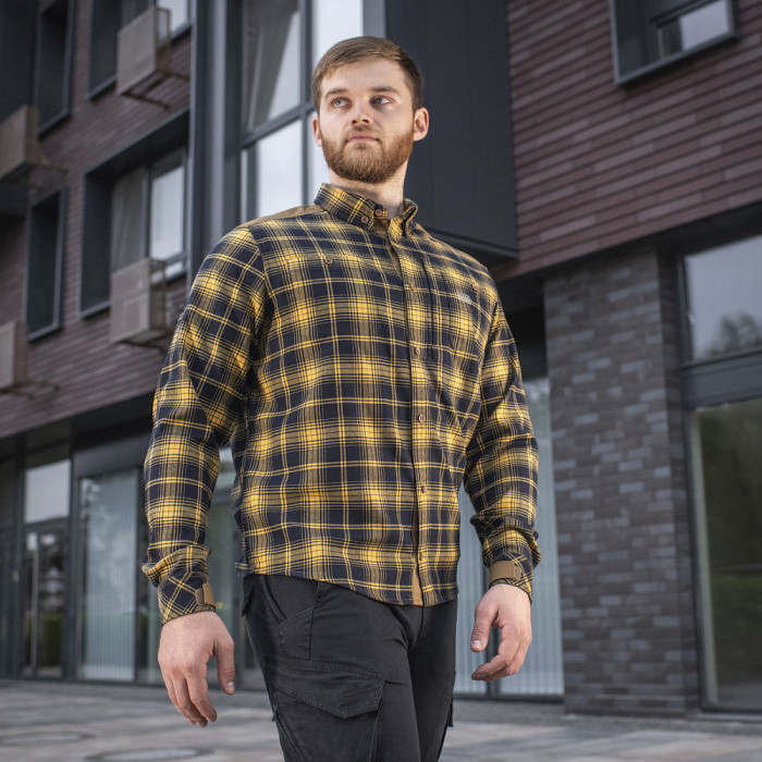 M-Tac сорочка Redneck Shirt Navy Blue/Yellow L/L