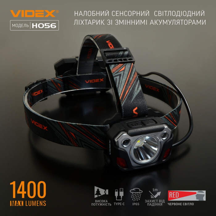 Ліхтар VIDEX налобний світодіодний 1400Lm 6500K VLF-H056