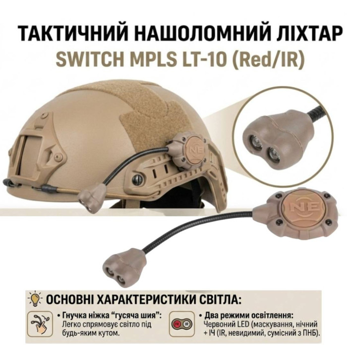 Ліхтар MPLS Coyote дворежимний (білий, ІЧ) LT-10-T