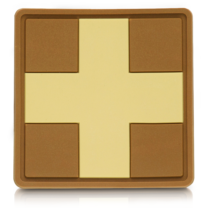 Нашивка Medic Cross Square PVC Coyote