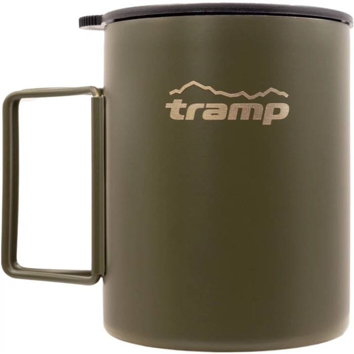 Термокружка TRAMP Olive і складаними ручками та поїлкою 500 мл  UTRC-142