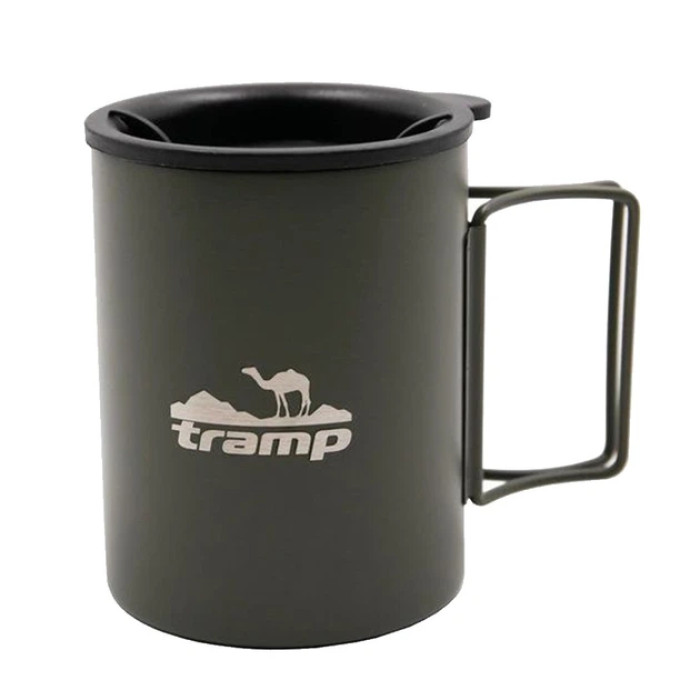 Термокружка TRAMP Olive 400 мл зі складними ручками та поїлкою UTRC-137