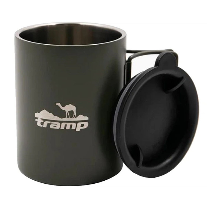 Термокружка TRAMP Olive 400 мл зі складними ручками та поїлкою UTRC-137