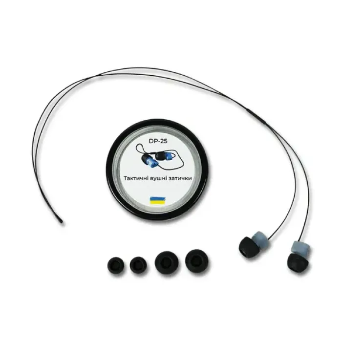 Тактичні вушні затички з штучною барабанною перетинкою DEFENSE PLUG 25DB
