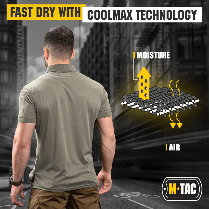M-Tac поло Elite Tactical Coolmax Black/Dark Navy Blue L