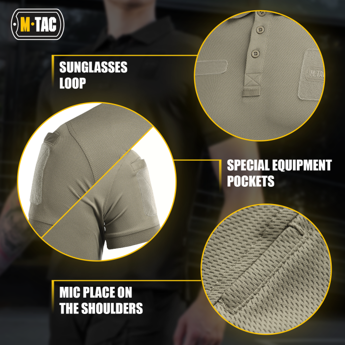M-Tac поло Elite Tactical Coolmax Black/Dark Navy Blue L