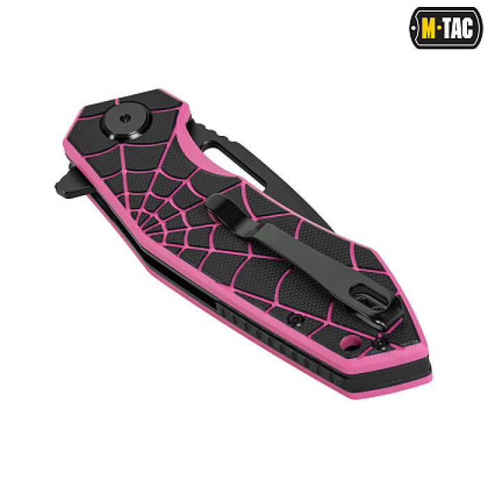 M-Tac ніж складний Type 12 Spider Web Black/Pink