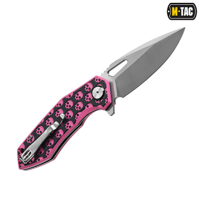 M-Tac ніж складний Type 12 Skull Black/Pink/Steel