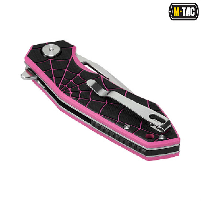 M-Tac ніж складний Type 12 Spider Web Black/Pink/Steel