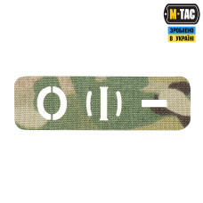 M-Tac нашивка група крові O (I) - наскрізна Laser Cut 25х80 Multicam