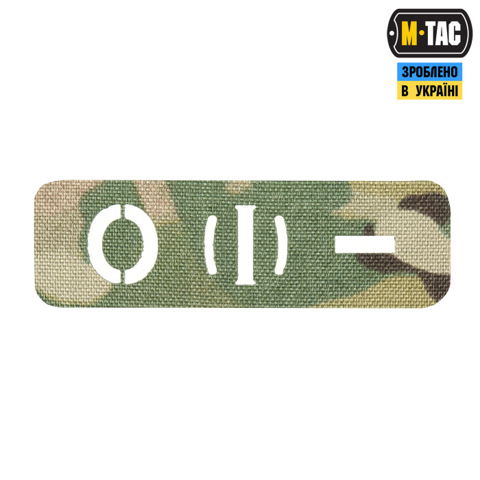 M-Tac нашивка група крові O (I) - наскрізна Laser Cut 25х80 Multicam