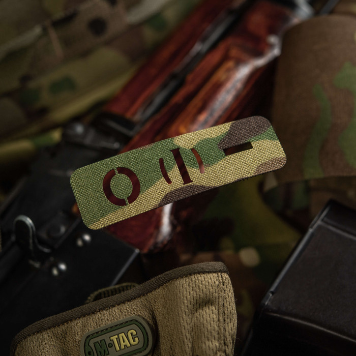M-Tac нашивка група крові O (I) - наскрізна Laser Cut 25х80 Multicam