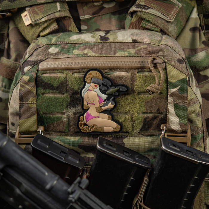 M-Tac нашивка Tactical girl №6 PVC White/Pink/Coyote V1