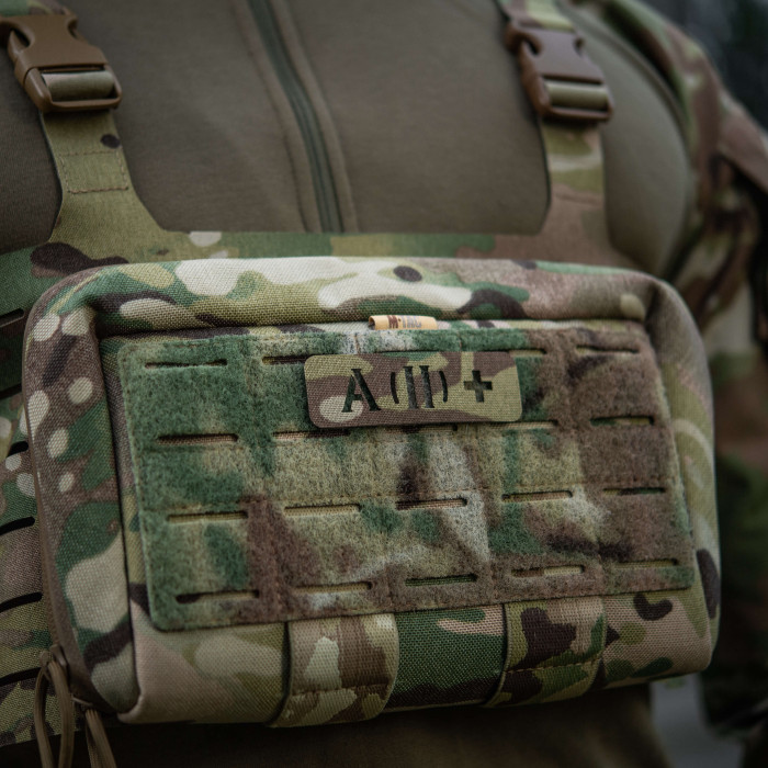 M-Tac нашивка група крові A (II) + наскрізна Laser Cut 25х80 Multicam