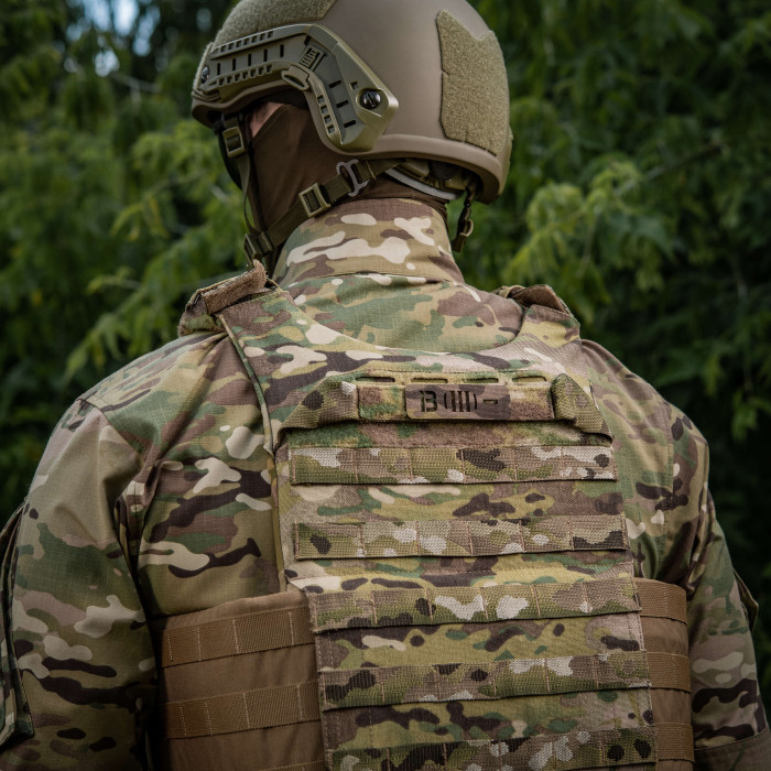M-Tac нашивка група крові B (III) + наскрізна Laser Cut 25х80 Multicam