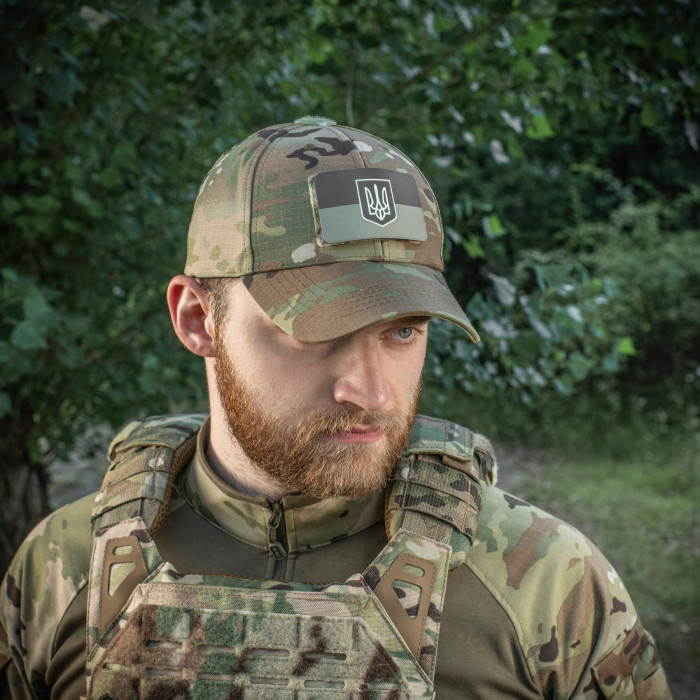 M-Tac нашивка прапор України з гербом (80х50 мм) Olive/GID