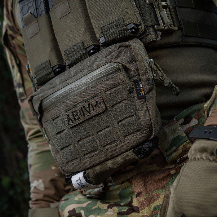 M-Tac нашивка група крові AB (IV) + наскрізна Laser Cut 25х80 Ranger Green