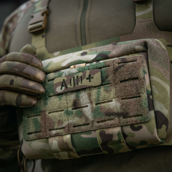 M-Tac нашивка група крові A (II) + наскрізна Laser Cut 25х80 Multicam