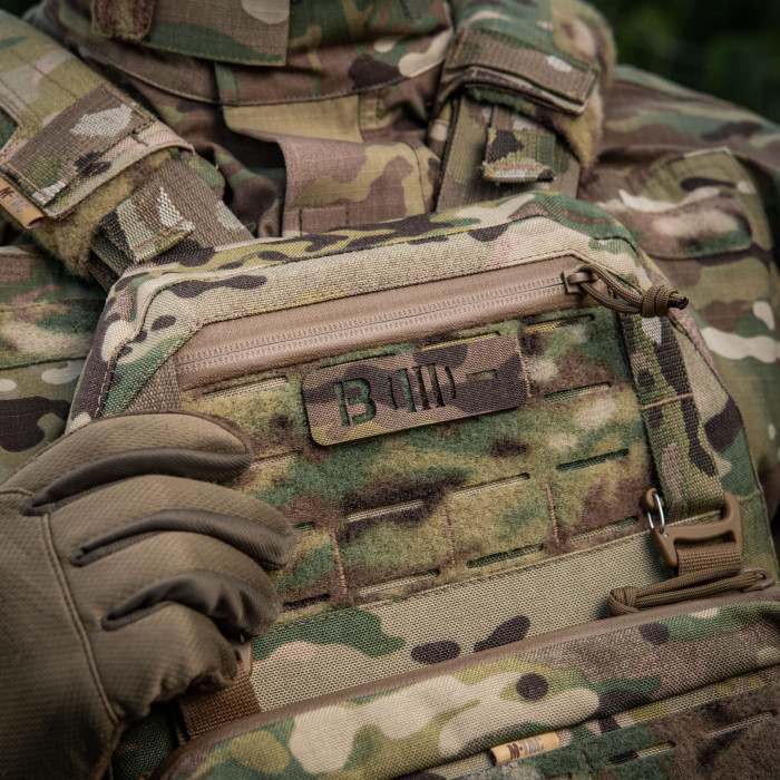 M-Tac нашивка група крові B (III) + наскрізна Laser Cut 25х80 Multicam