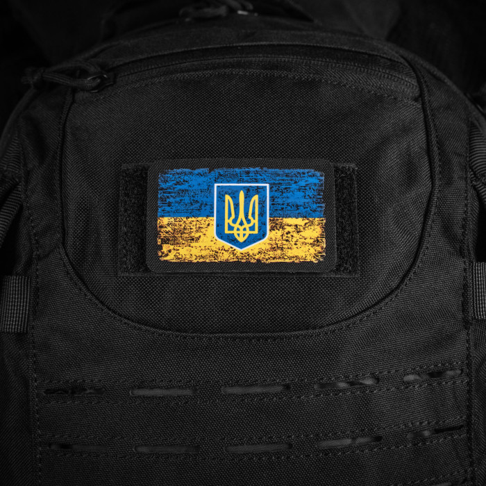 M-Tac нашивка прапор України з гербом вінтаж (80х50 мм) Black