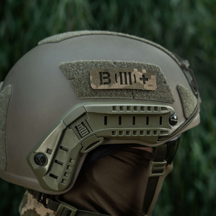 M-Tac нашивка група крові B (III) + наскрізна Laser Cut 25х80 MM14
