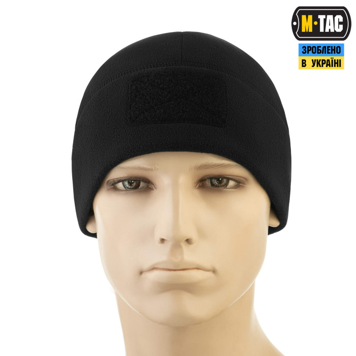 M-Tac шапка Watch Cap Elite фліс (320г/м2) з липучкою Black M