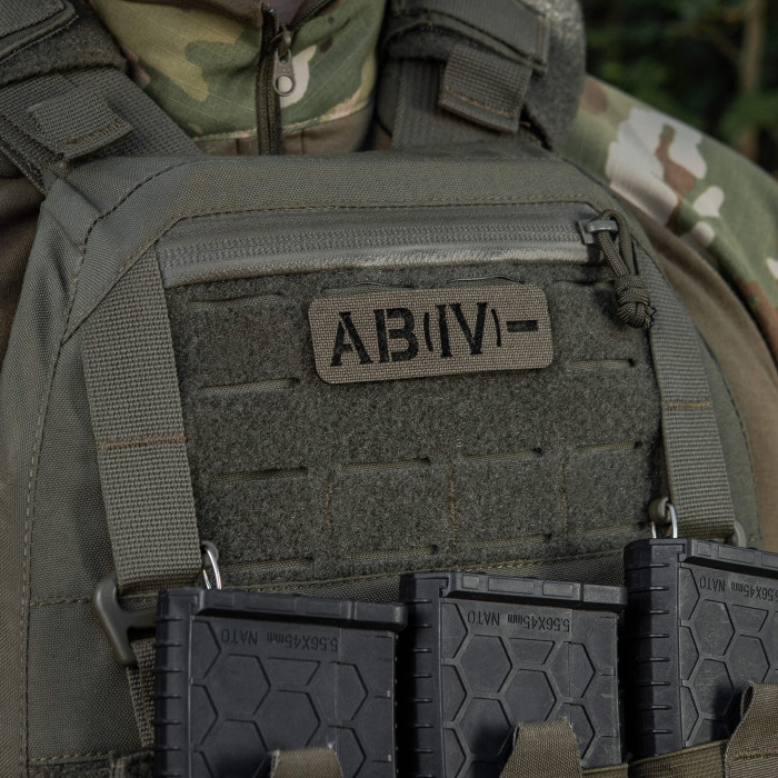 M-Tac нашивка група крові AB (IV) - наскрізна Laser Cut 25х80 Ranger Green