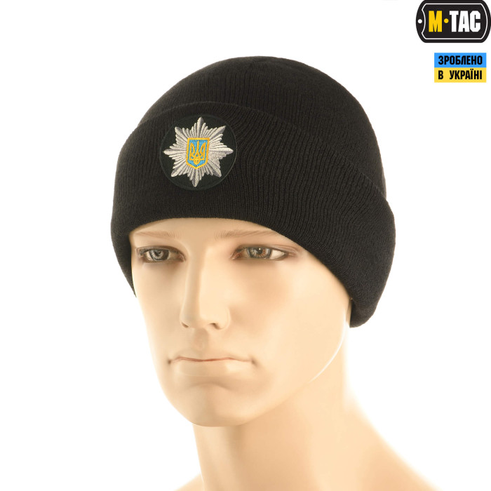 M-Tac шапка Поліція тонка в'язка 100% акрил Black S/M