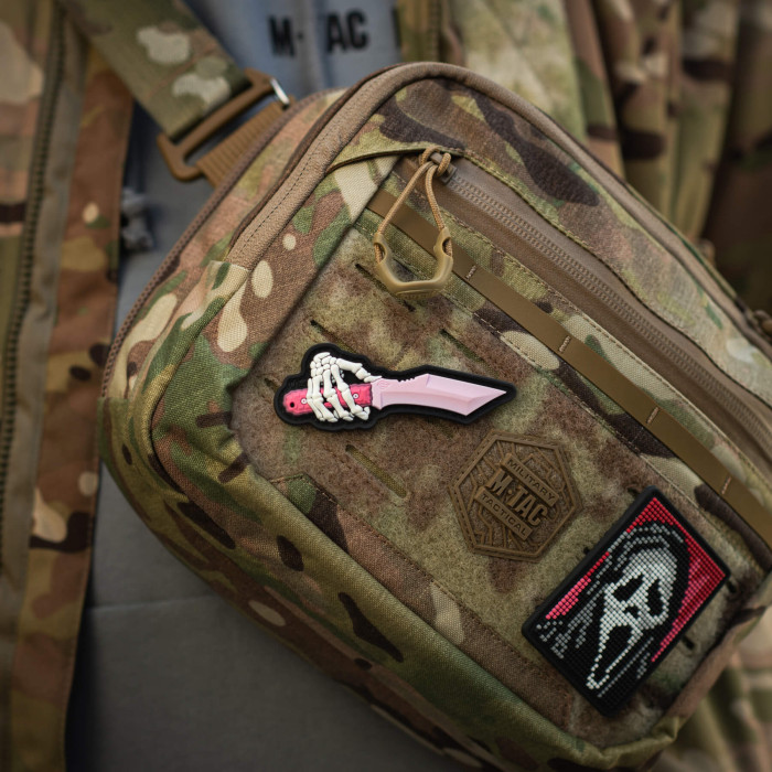 M-Tac нашивка Skeleton Knife PVC Pink