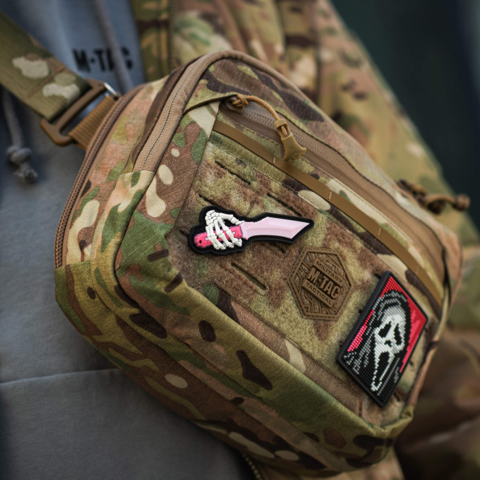 M-Tac нашивка Skeleton Knife PVC Pink