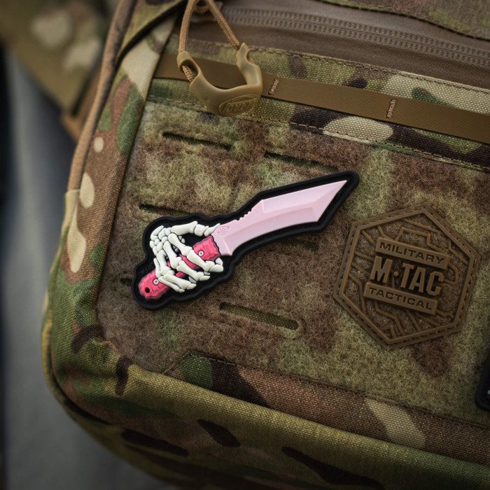 M-Tac нашивка Skeleton Knife PVC Pink