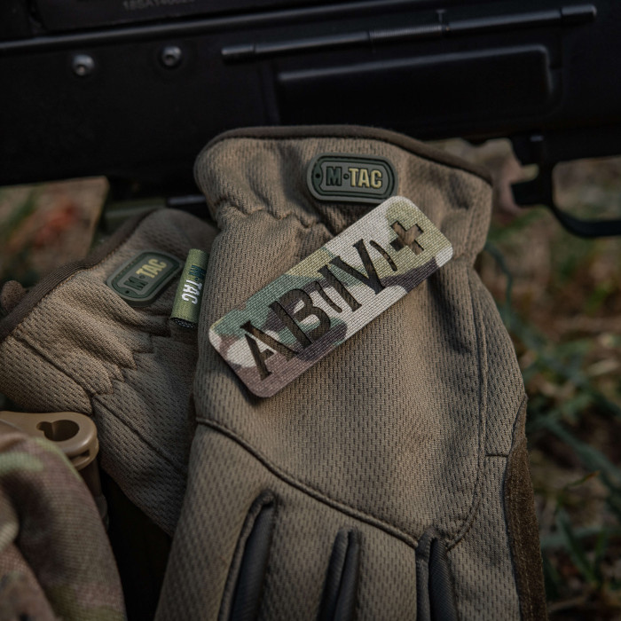M-Tac нашивка група крові AB (IV) + наскрізна Laser Cut 25х80 Multicam