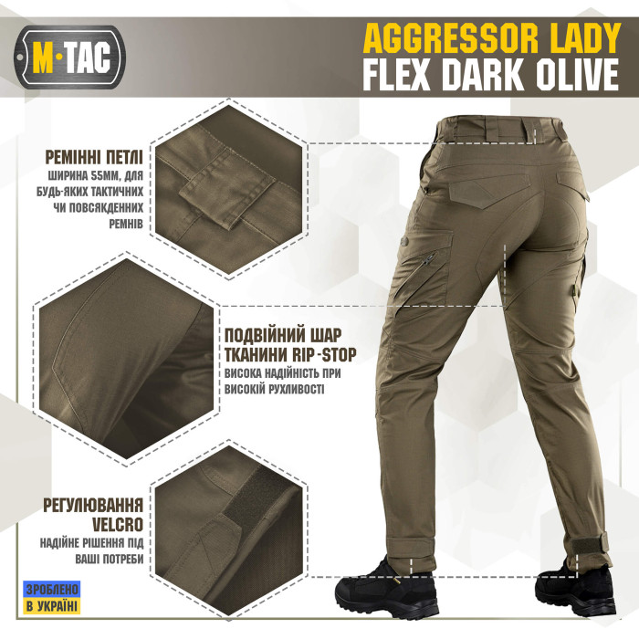 M-Tac штани Aggressor Lady Flex Dark Olive 26/30