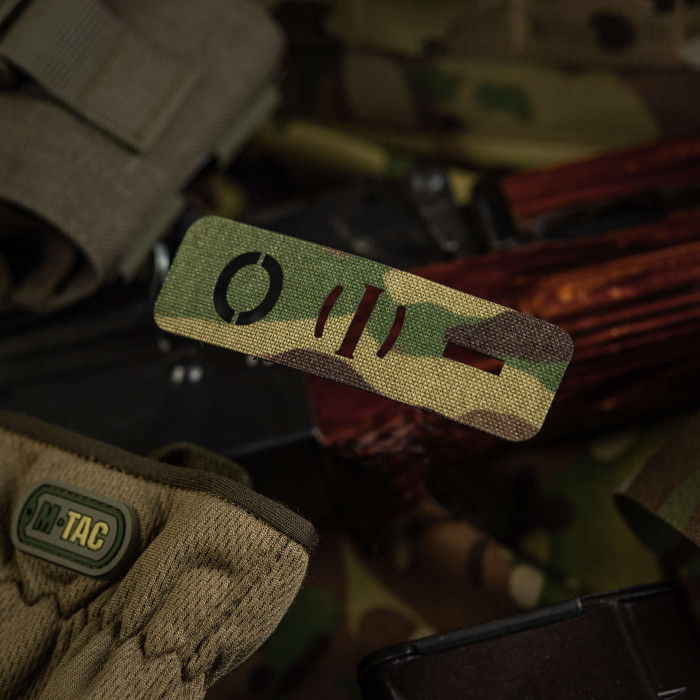 M-Tac нашивка група крові O (I) - наскрізна Laser Cut 25х80 Multicam