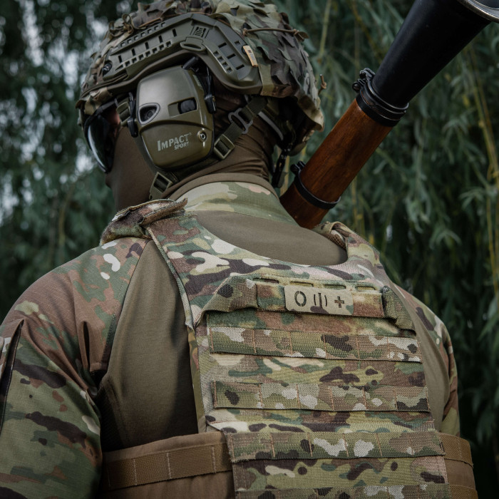 M-Tac нашивка група крові O (I) + наскрізна Laser Cut 25х80 Multicam