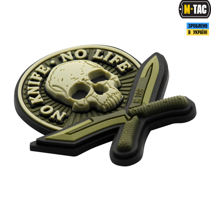 M-Tac нашивка No Knife - No Life 3D PVC Olive