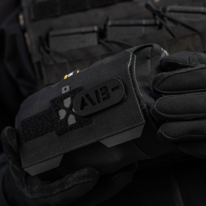 M-Tac нашивка група крові AB- наскрізна Laser Cut Black