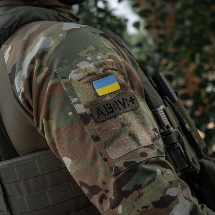 M-Tac нашивка група крові AB (IV) + наскрізна Laser Cut 25х80 Ranger Green