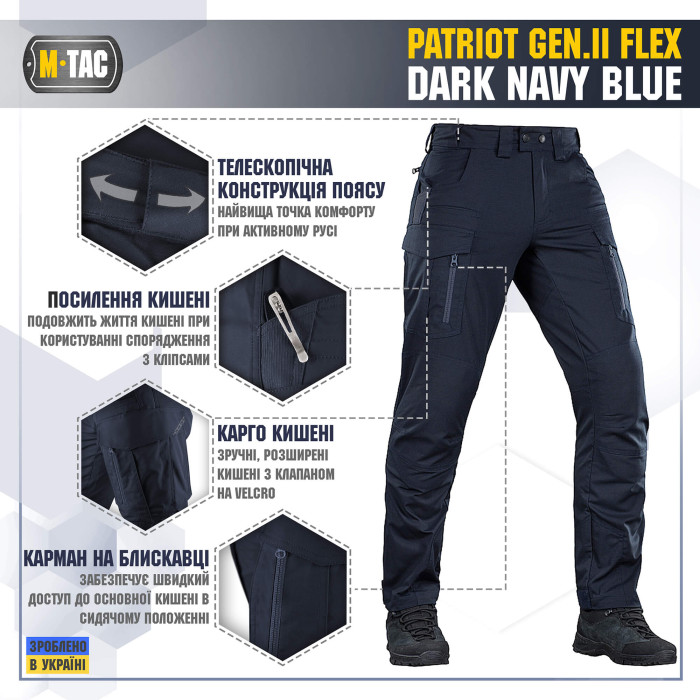 M-Tac штани Patriot Gen.II Flex Dark Navy Blue 30/30