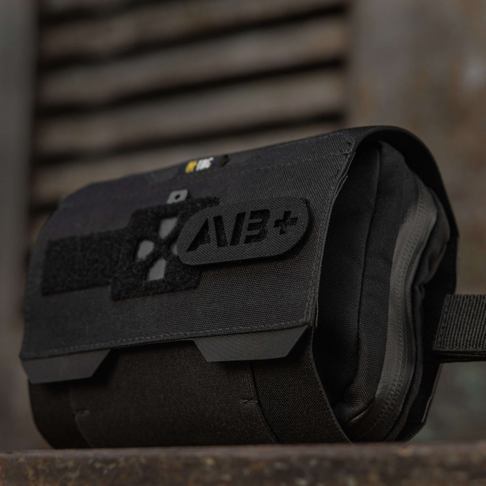 M-Tac нашивка група крові AB+ наскрізна Laser Cut Black