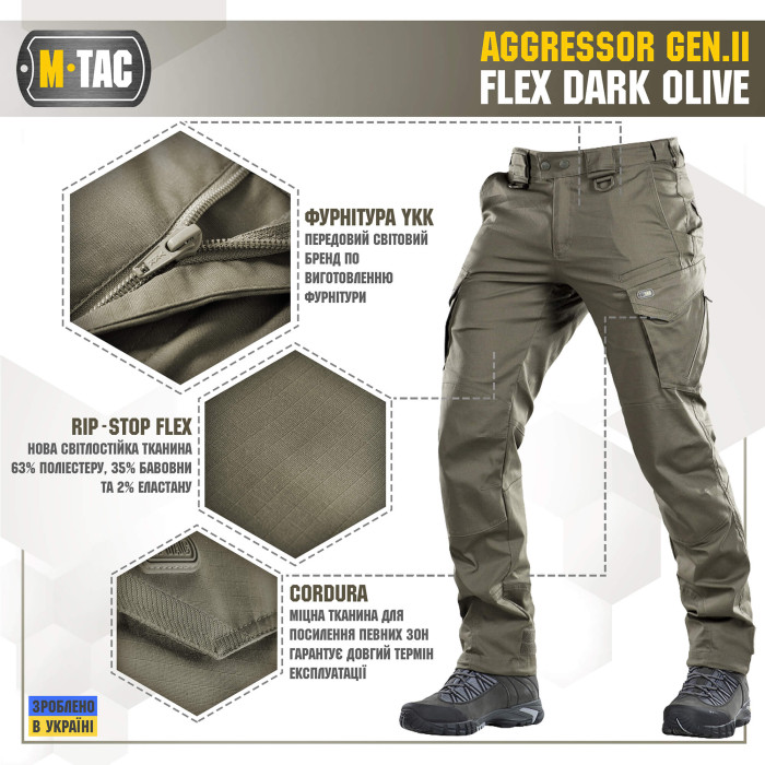 M-Tac штани Aggressor Gen.II Flex Dark Olive 38/36
